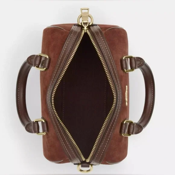 New Coach Mini Rowan Crossbody Bag CCF29, suede/Im/Vintage Brown - Picture 12 of 13